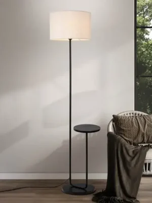Stojací lampa Tordis, černá/bílá, textil, výška 157 cm Police Nová Kolekce