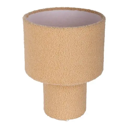 Stolní lampa Fluffy, béžová Výška 31 cm textilní E27 válcová Originální