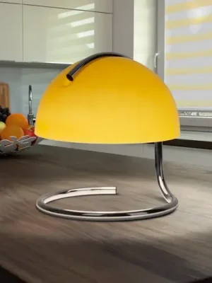 Akční Cena Stolní lampa Burano, žlutá, výška 25 cm, sklo/kov, E27