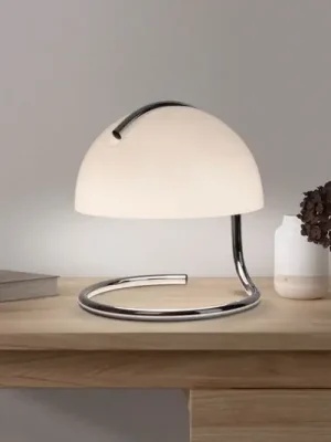 Stolní lampa Burano, bílá, výška 25 cm, sklo/kov, E27 Aktuální
