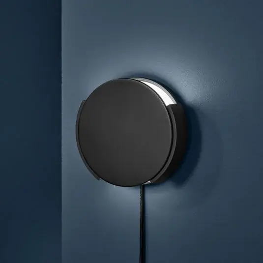 Vrácení Zdarma Nástěnné svítidlo FRANDSEN Rotate, černé, Ø 15 cm, kovové