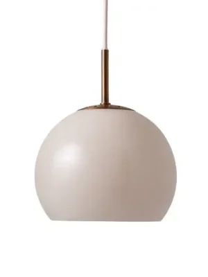 Nakupujte Hned FRANDSEN Kulová závěsná lampa, pískově šedá, Ø 18 cm, sklo