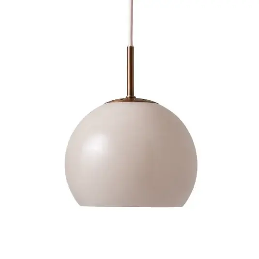 Nakupujte Hned FRANDSEN Kulová závěsná lampa, pískově šedá, Ø 18 cm, sklo