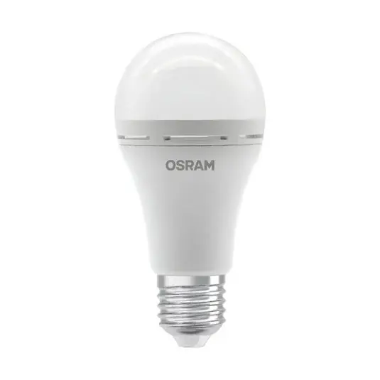 Novinka OSRAM LED žárovka E27 8W matná 4000K dobíjecí bateriové nouzové světlo