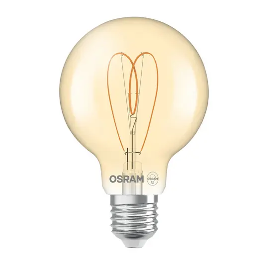 Finální Výprodej OSRAM LED Vintage G80 E27 4,9W 922 Heart Filament zlatá tlumená