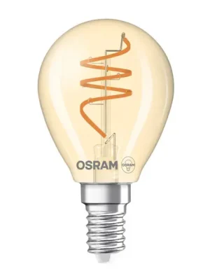 Finální Výprodej OSRAM LED Vintage E14 4,9W 922 kapkové spirálové vlákno zlaté barvy