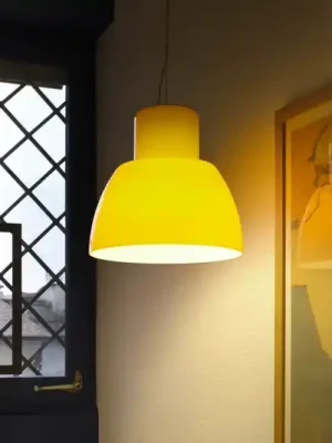 Hit Sezóny Závěsné světlo NEMO Lorosae, žluté, Ø 40 cm, sklo, E27