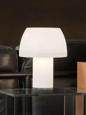 Nemo LED dobíjecí stolní lampa Lorosae, bílá, sklo, IP54, USB Akční Nabídka