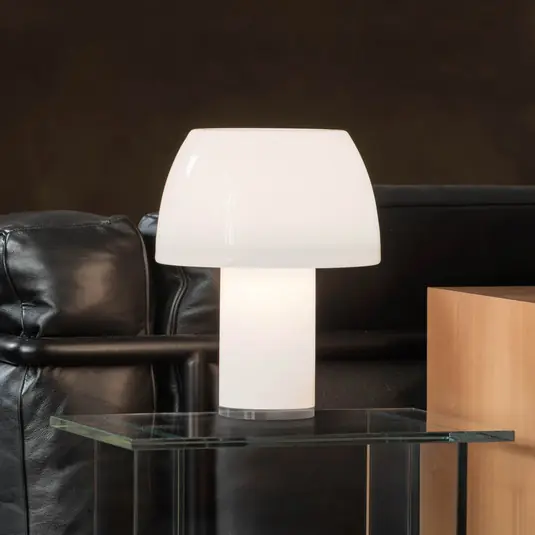 Nemo LED dobíjecí stolní lampa Lorosae, bílá, sklo, IP54, USB Akční Nabídka