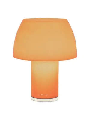 Originální Nemo LED dobíjecí stolní lampa Lorosae, oranžová, sklo, IP54, USB