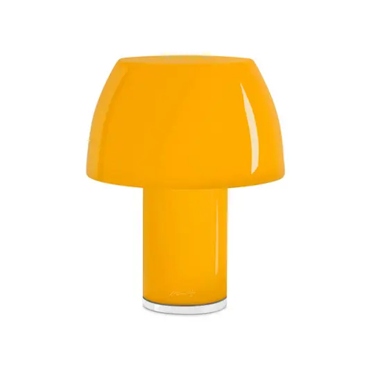 Nemo LED dobíjecí stolní lampa Lorosae, žlutá, sklo, IP54, USB Aktuální