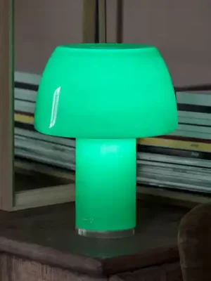 Nemo LED dobíjecí stolní lampa Lorosae, zelená, sklo, IP54, USB Expresní Doručení