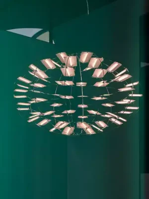 Závěsné svítidlo Nemo LED Chloris, niklová barva, Ø 90 cm Dokud Zásoby Vydrží