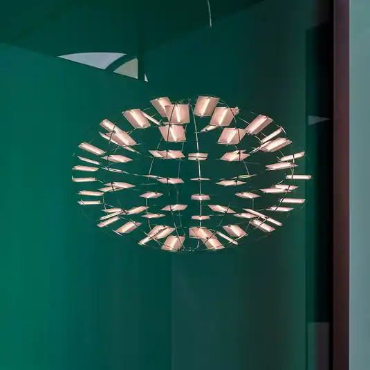 Závěsné svítidlo Nemo LED Chloris, niklová barva, Ø 90 cm Dokud Zásoby Vydrží