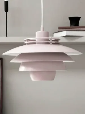 Dyberg Larsen závěsná lampa Ejka mini, růžová, Ø 30 cm, kov Omezená Nabídka