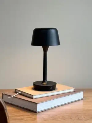 Aktuální Dyberg Larsen LED dobíjecí stolní lampa Flow, černá, výška 25 cm