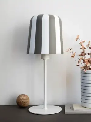Dyberg Larsen stolní lampa Gry, šedá/bílá, výška 49,5 cml Ověřený