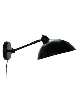 Dyberg Larsen Nástěnné světlo Futura, černá, 40 W, kabel, kov Finální Výprodej