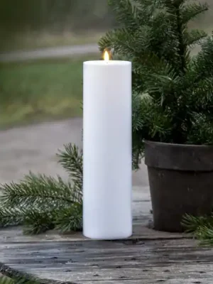 LED svíčka Flamme Rak 37,5 cm bílá plastová na baterie Výprodej