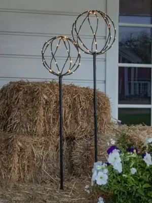 Světlo Sphere LED pro zemní hroty, černé, kovové, sada 2 kusů Víkendová Akce