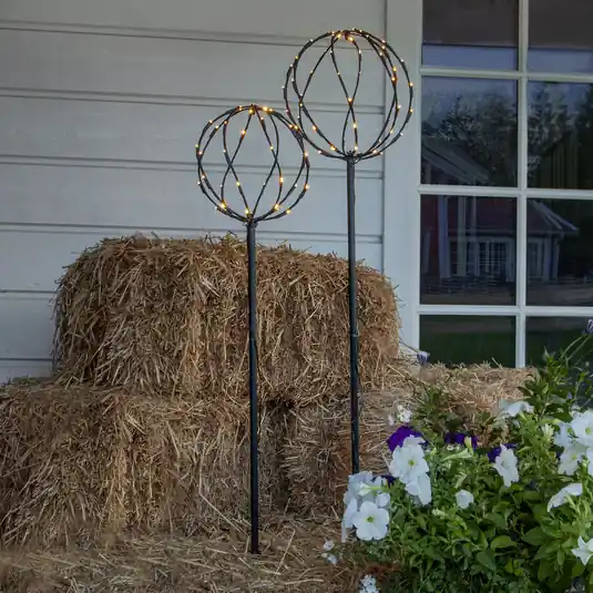 Světlo Sphere LED pro zemní hroty, černé, kovové, sada 2 kusů Víkendová Akce