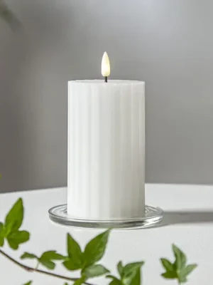 Rychlé Dodání LED svíčka Flame Stripe bílá 15 cm z pravého vosku na baterie