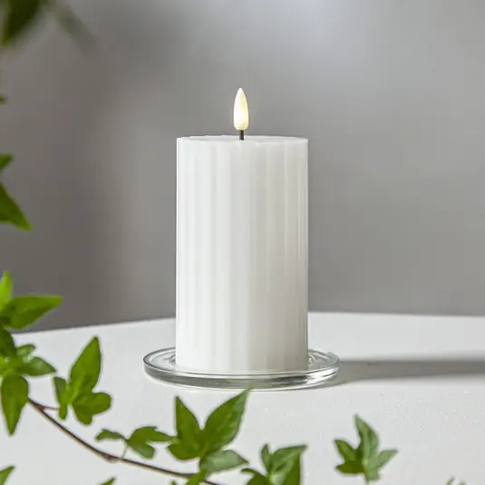 Rychlé Dodání LED svíčka Flame Stripe bílá 15 cm z pravého vosku na baterie