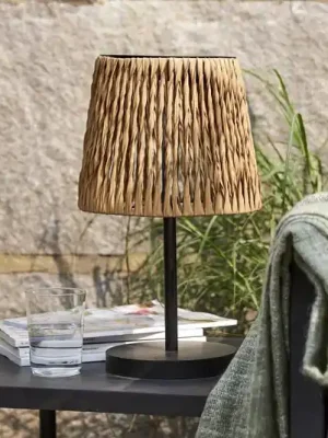 LED solární stolní lampa Cesta 48cm hnědá/černá plast/kov Oblíbený