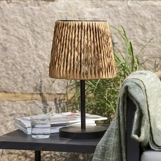 LED solární stolní lampa Cesta 48cm hnědá/černá plast/kov Oblíbený