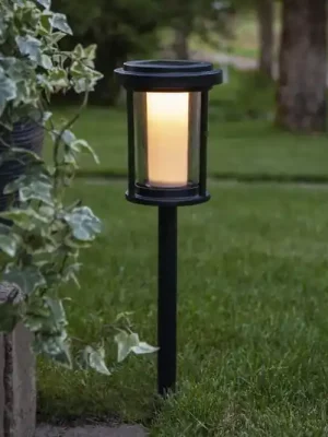 LED solární zemní světlo Alippa, černé, výška 44 cm kovové Omezená Nabídka