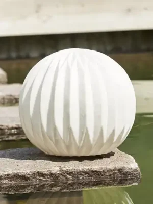 LED světlo na terasu Sandy, Ø 30 cm bílý plast baterie Vysoce Kvalitní