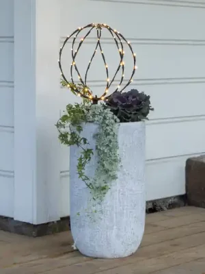 LED světlo se zemním bodcem Sphere, Ø 30 cm, černá kovová baterie Autentický