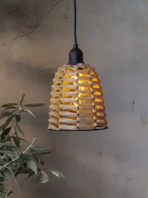 Akce LED venkovní závěsné světlo Provázek hnědý plast Ø 15cm baterie
