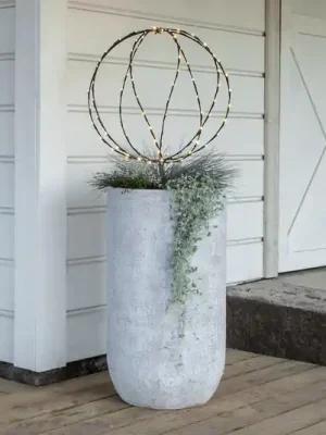LED světlo se zemním hrotem Sphere, Ø 50 cm, černá kovová baterie Levný
