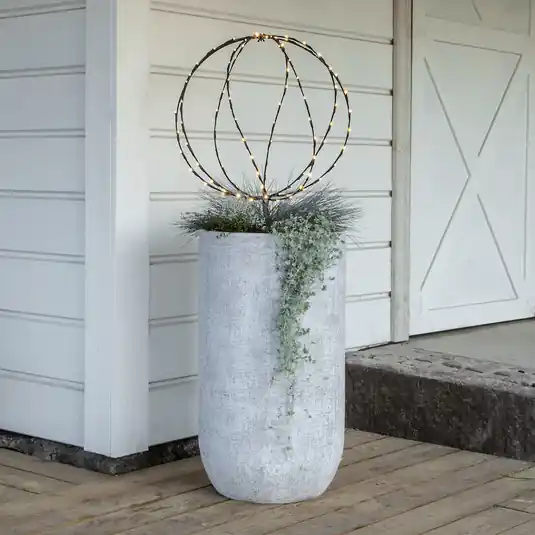 LED světlo se zemním hrotem Sphere, Ø 50 cm, černá kovová baterie Levný