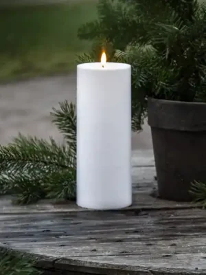 Bezpečná Platba LED svíčka Flamme Rak 27,5 cm bílá plastová na baterie