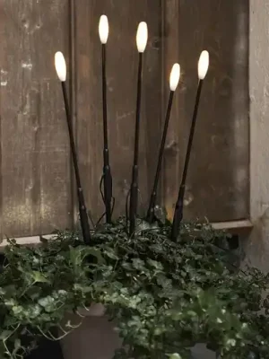 LED zemní hrot světla Mléčně černá výška 50,5 cm plast 5x sada Autentický