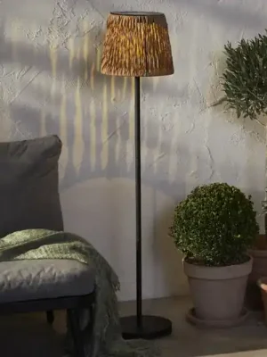 Super Cena LED solární stojací lampa Cesta 127cm hnědá/černá plast/kov