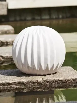 Finální Výprodej LED lampa na terasu Sandy, Ø 25,5 cm bílá plastová baterie