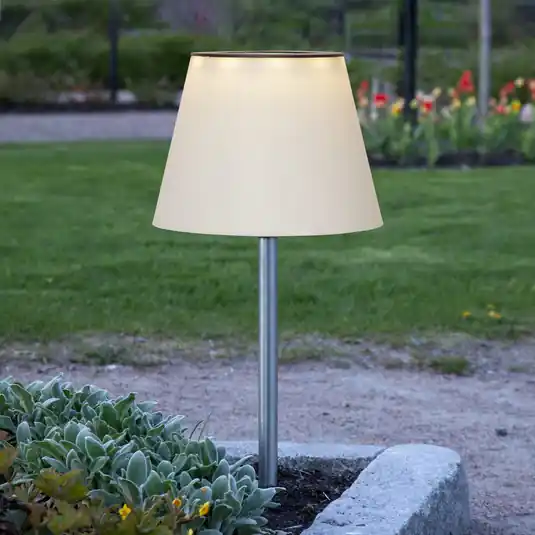 Vrácení Zdarma Solini LED solární světlo na zemní hroty, bílé/stříbrné, výška 90 cm