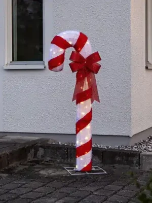 Figurka Candycane LED, červená a bílá, výška 120 cm, plast, IP44 Sezónní Sleva