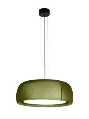 LEDS-C4 LED závěsná lampa Gong, zelená, 3 000 K, Ø 61,2 cm, tkanina Ověřený