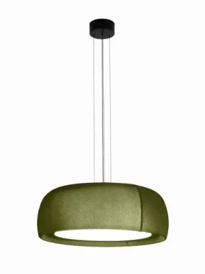 LEDS-C4 LED závěsná lampa Gong, zelená, 2 700 K, Ø 61,2 cm, tkanina Výprodej