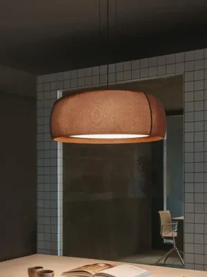 LEDS-C4 LED závěsná lampa Gong, hnědá, 3 000 K, Ø 61,2 cm Rychlé Dodání