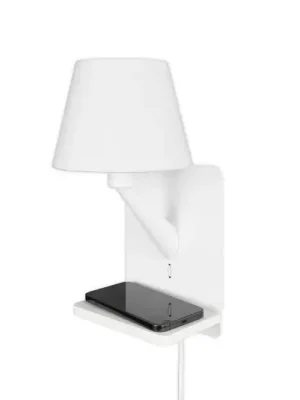 Nástěnné svítidlo Comfort, matná bílá, kov, zástrčka, E14 Víkendová Akce