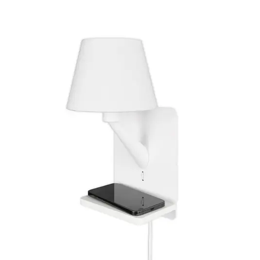 Nástěnné svítidlo Comfort, matná bílá, kov, zástrčka, E14 Víkendová Akce