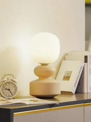 Super Cena Lucande stolní lampa Fidelo, bílá/žlutá, 38 cm, sklo, keramika