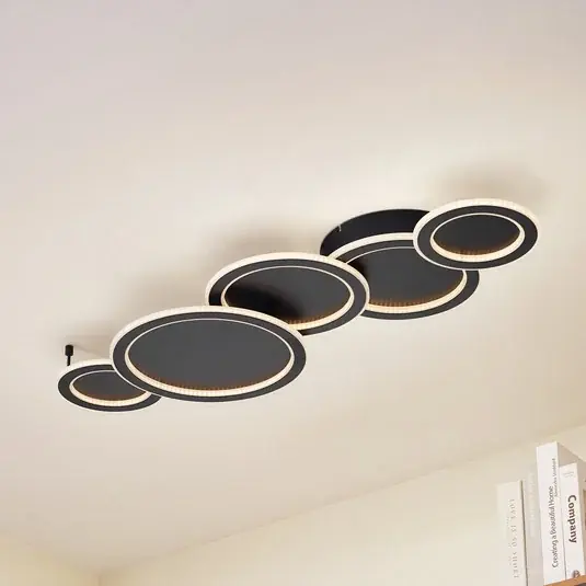 Pouze Dnes Stropní svítidlo Lucande LED Diala, černá, kov, 96 cm
