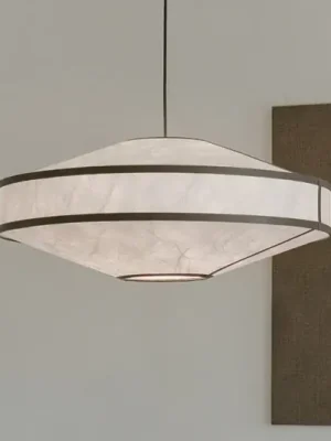Nejlepší Volba Závěsné svítidlo New Works Kite, Ø 75 cm, bílá / černá, 3 světla.