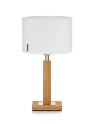 Sezónní Sleva HerzBlut stolní lampa Titos, dřevo, bílá, výška 43 cm, E27